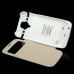 Amyove 3200mAh Backup Battery Power Flip Case Cover For Samsung Galaxy S IV S4 i9500 (White)