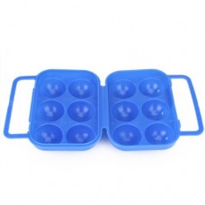 Portable Folding Plastic Egg Carrier Holder Storage Container for 6 Eggs - Blue