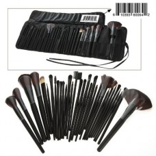 Amyove 32 PCS Makeup Brush Set Black Carry Pouch