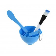 Packed 4 In 1 Facial DIY Mask Bowl Brush Spoon Tools Set Blue
