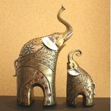 Amyove® Southeast Asia Resin Handicraft Elephant£¬new Home Furnishing Articles£¬a Pair of Vintage Wine Home Sitting Room Adornment That Occupy the Home