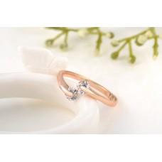 HOT Women 18K Rose gold GP Swarovski Crystal Engagement Wedding Band Ring