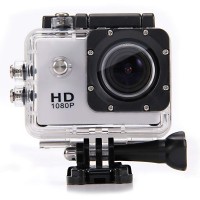1.5Inch 12MP CMOS Sensor Waterproof Sports Camera 170° Wide Angle 1080P 30FPS H.264 HD DV/CAR (Two Batteries included) (White)