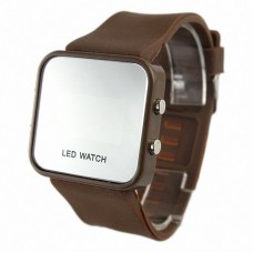 Colorful Exquisite Appearance Digital LED Mirror Watch with Soft Rubber Material