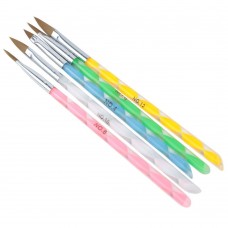5pcs Acrylic Nail Art UV Gel Carving Pen Brush Liquid Powder DIY No. 2/4/6/8/10