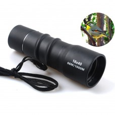 16x40 Compact Sports Monocular Telescope Pocket Mono Spotting Scope With Pouch Black