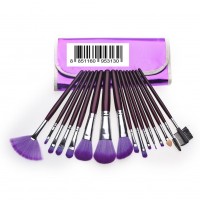 Amyove 16pc Professional Cosmetic Makeup Make up Brush Brushes Set Kit With Purple Bag Case